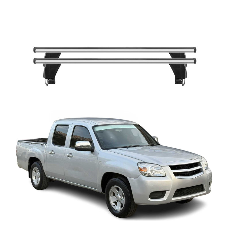 Menabo Barres de toit Transversales pour Mazda BT-50 2011-2020 Gris ABE 2x