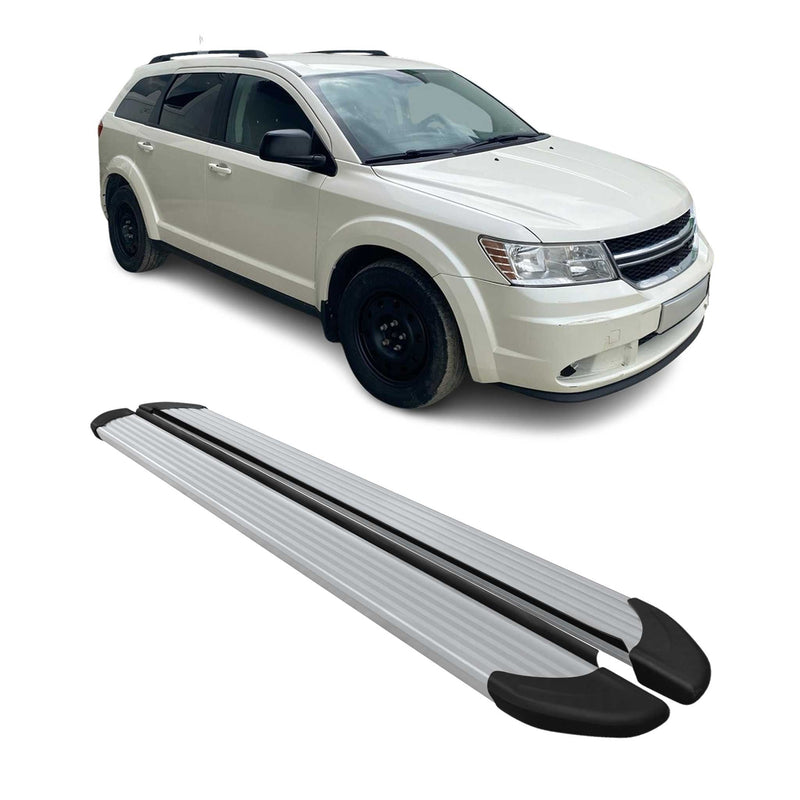 Marchepieds Latéraux pédale pour Dodge Journey 2008-2024 Aluminium Argent 2Pcs