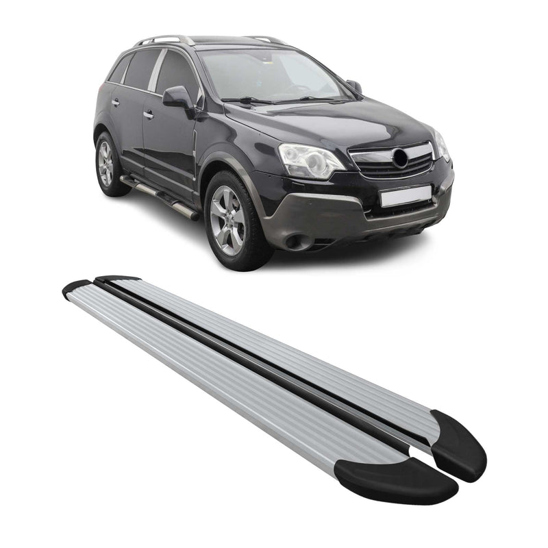 Marchepieds Latéraux pédale pour Opel Antara 2006-2015 Aluminium Argent 2Pcs