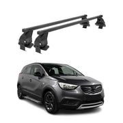 Menabo Barres de toit Transversales pour Opel Crossland X 2017-2024 Alu Noir ABE