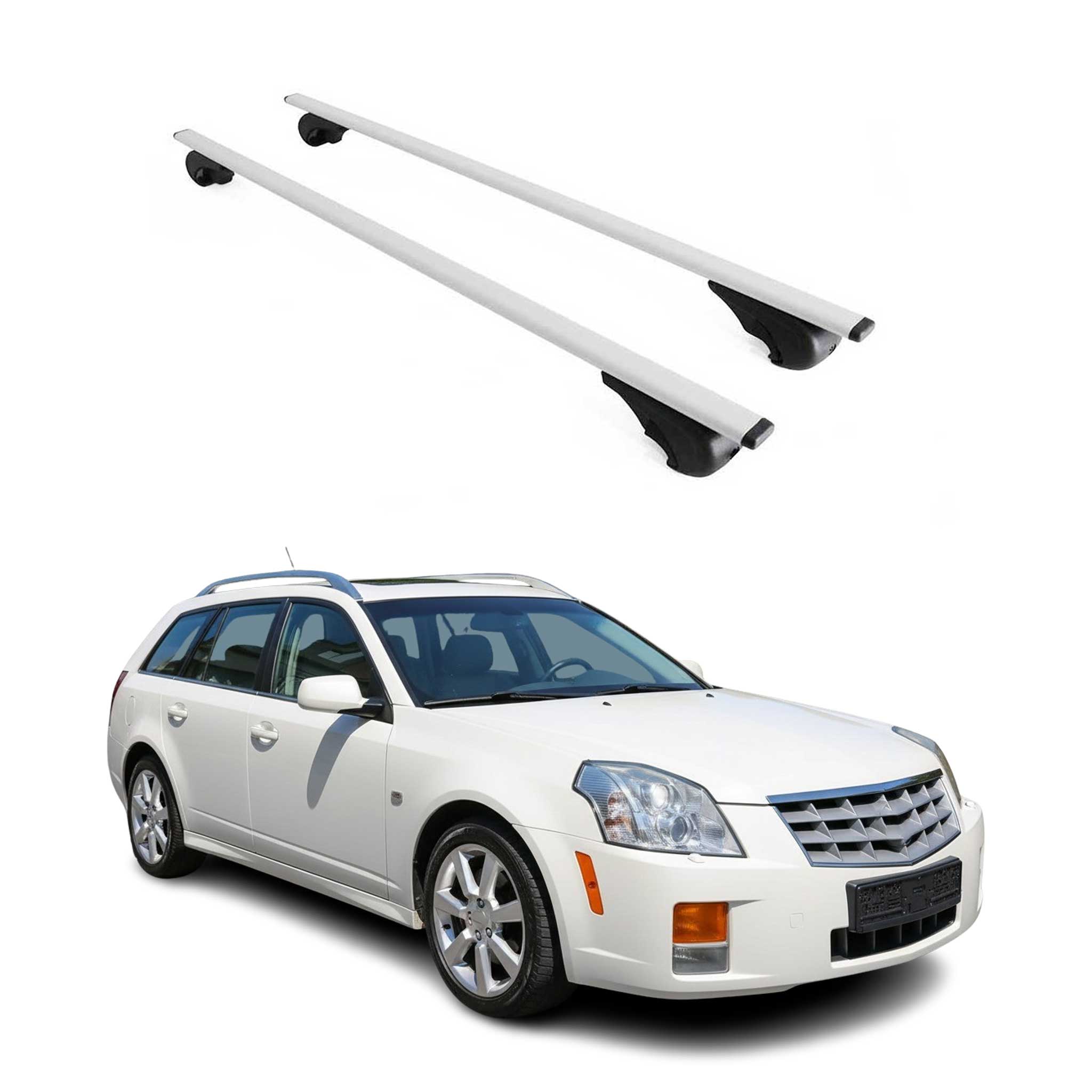 Barres de toit Transversales pour Cadillac BLS 2006-2010 Fer Argent