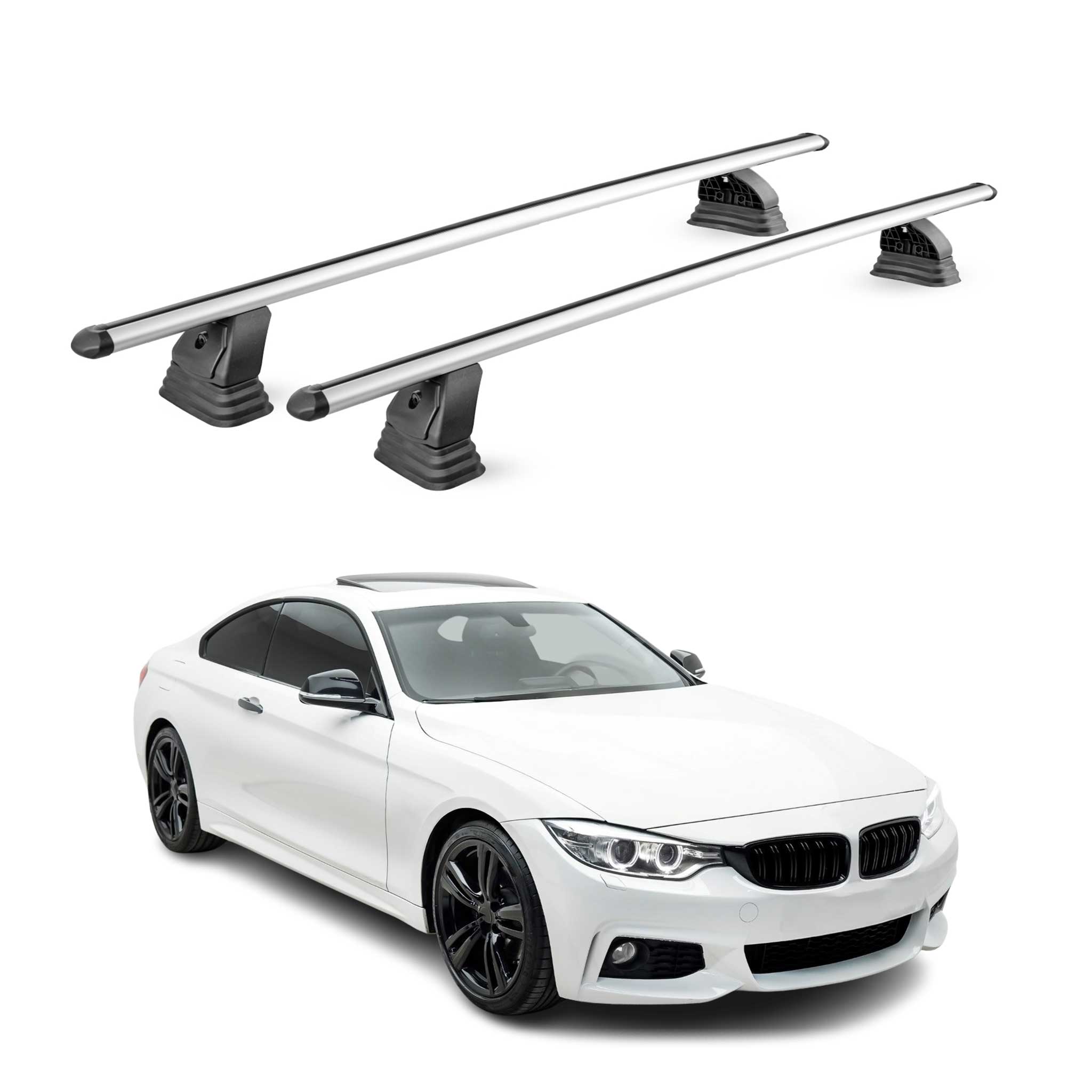 Barres de toit transversales Alu pour Bmw Serie 4 Coupè F32 2013-2020 Gris 2Pcs