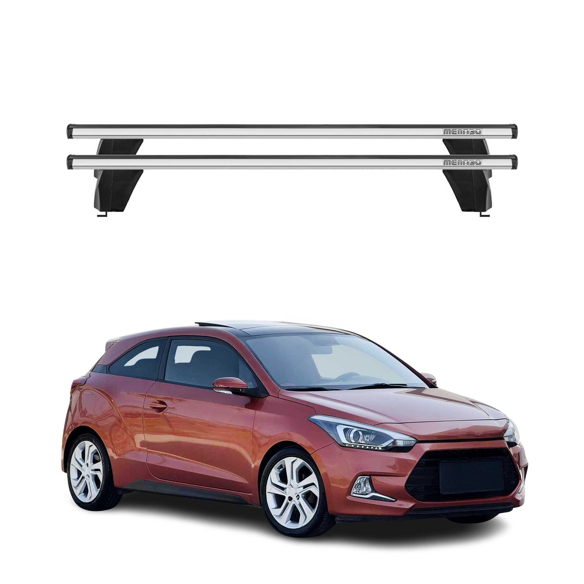 Menabo Barres de toit Transversales pour Hyundai i20 CoupŽ 2015-2020 Alu Gris