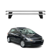 Menabo Barres de toit transversales pour Peugeot 307 2001-2009 Porte-Bagage en Alu lisse Argent 5Dr 2x TÜV