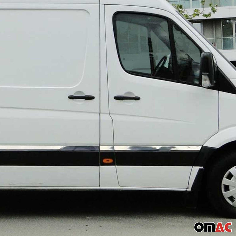 Baguettes de porte pour Mercedes Sprinter W906 2006-2018 inox chrome L3 Long