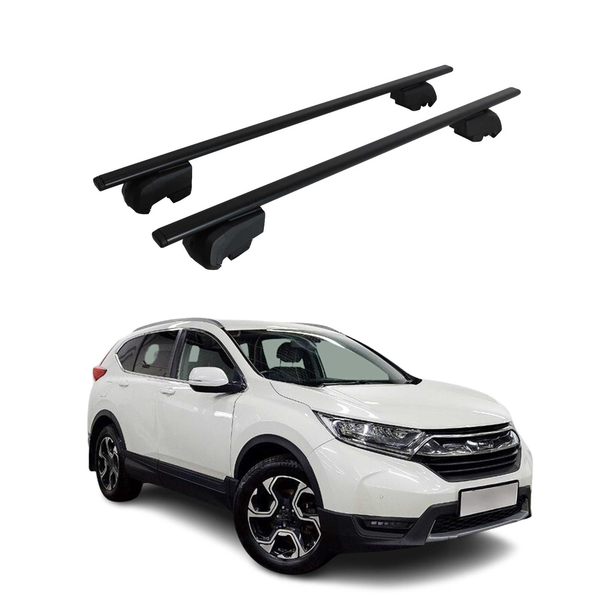 Barres de toit Transversales pour Honda CR-V 2019-2023 Fer Noir ABE