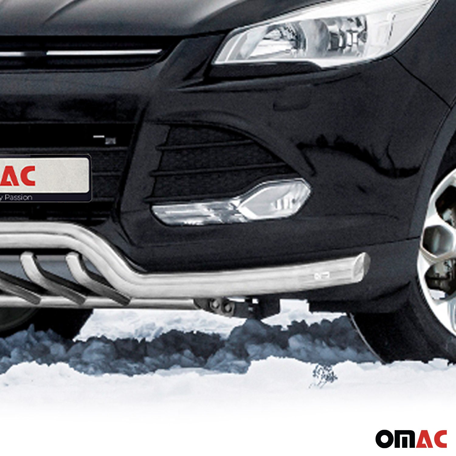 Pare-Buffle Avant Pour Ford Kuga II 2012-2017 Pre-FL Acier Inoxy Argent