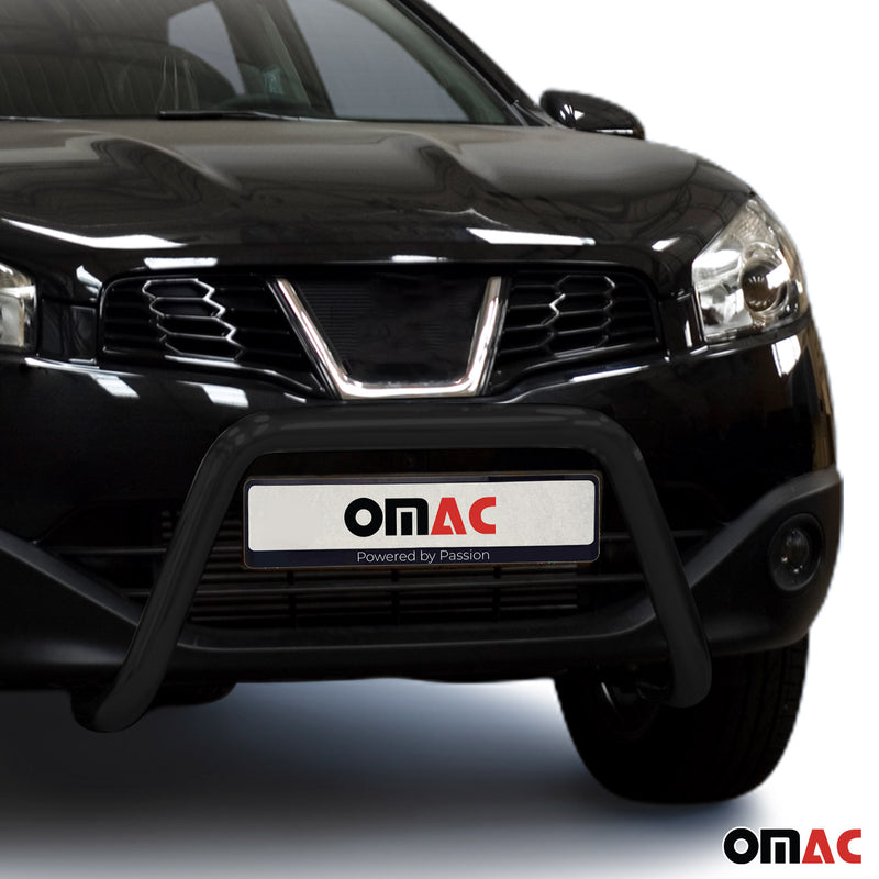 Pare-Buffle Avant Pour Nissan Qashqai 2010-2013 Acier Inoxy Noir