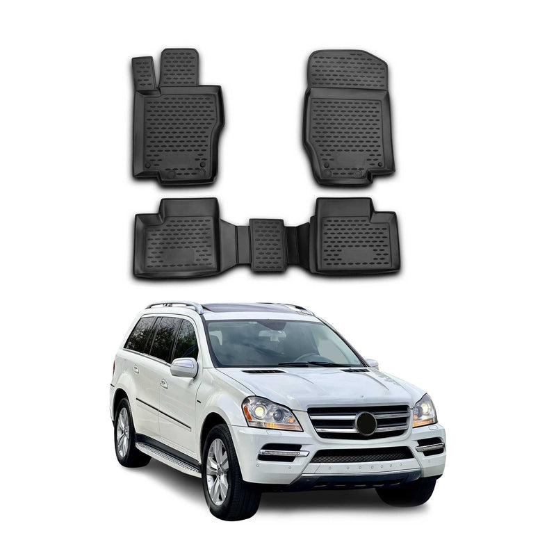 Tapis de Sol pour Mercedes Classe GL X164 2006-2012 Caoutchouc TPE Noir