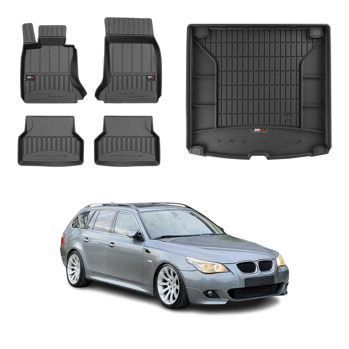 OMAC Kit Tapis de Sol et Coffre pour BMW Serie 5 E61 Break 2004-2010