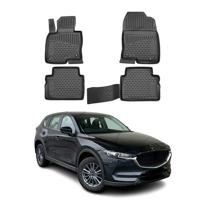 OMAC Tapis de sol pour Mazda CX-5 2017-2025 en caoutchouc Noir