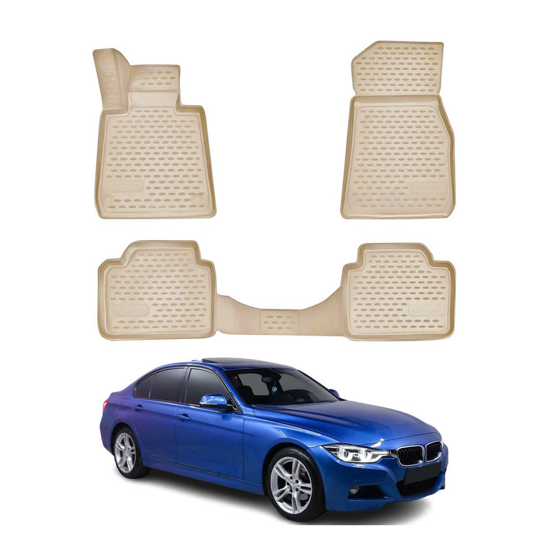 2012-2021 BMW Série 3 4 F30 F31 F32 F36 OMAC Tapis de sol en caoutchouc Beige