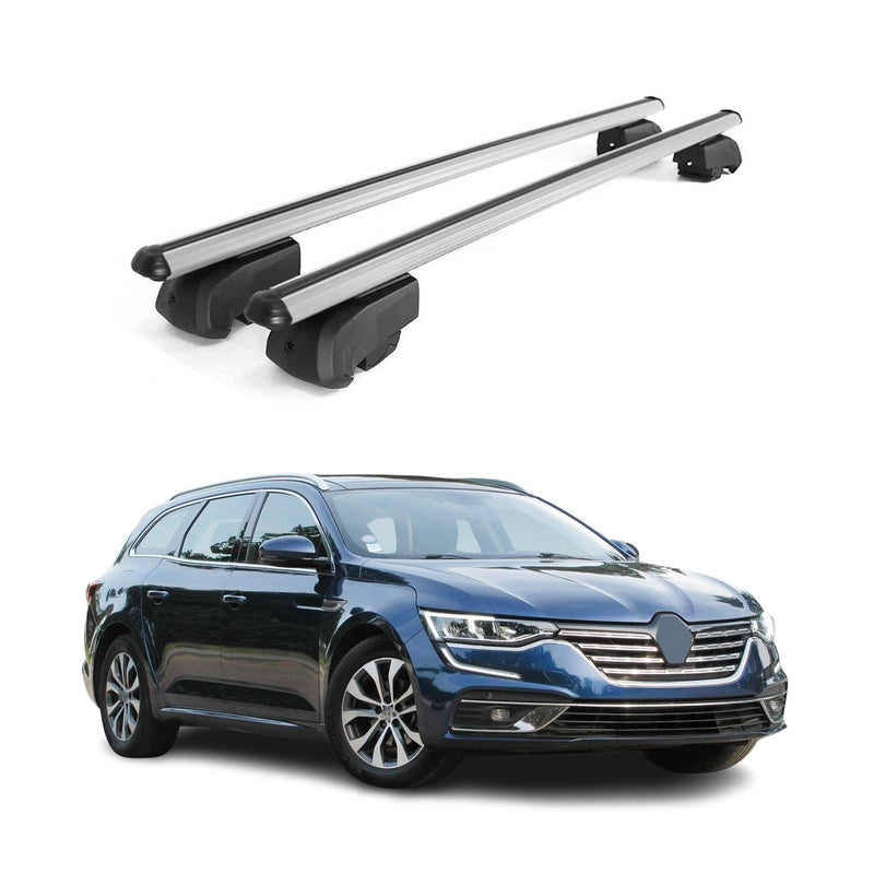 Barres de toit Transversales pour Renault Talisman 2016-2023 Alu Gris ABE