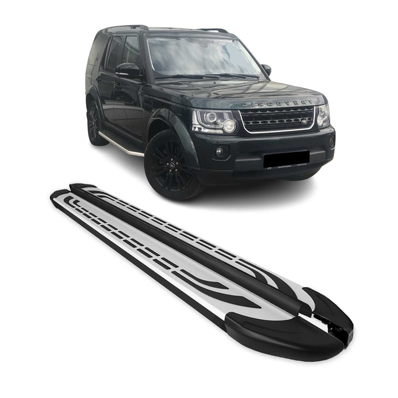 Marchepieds Latéraux pour Land Rover Discovery IV 2009-2018 Aluminium Gris Noir