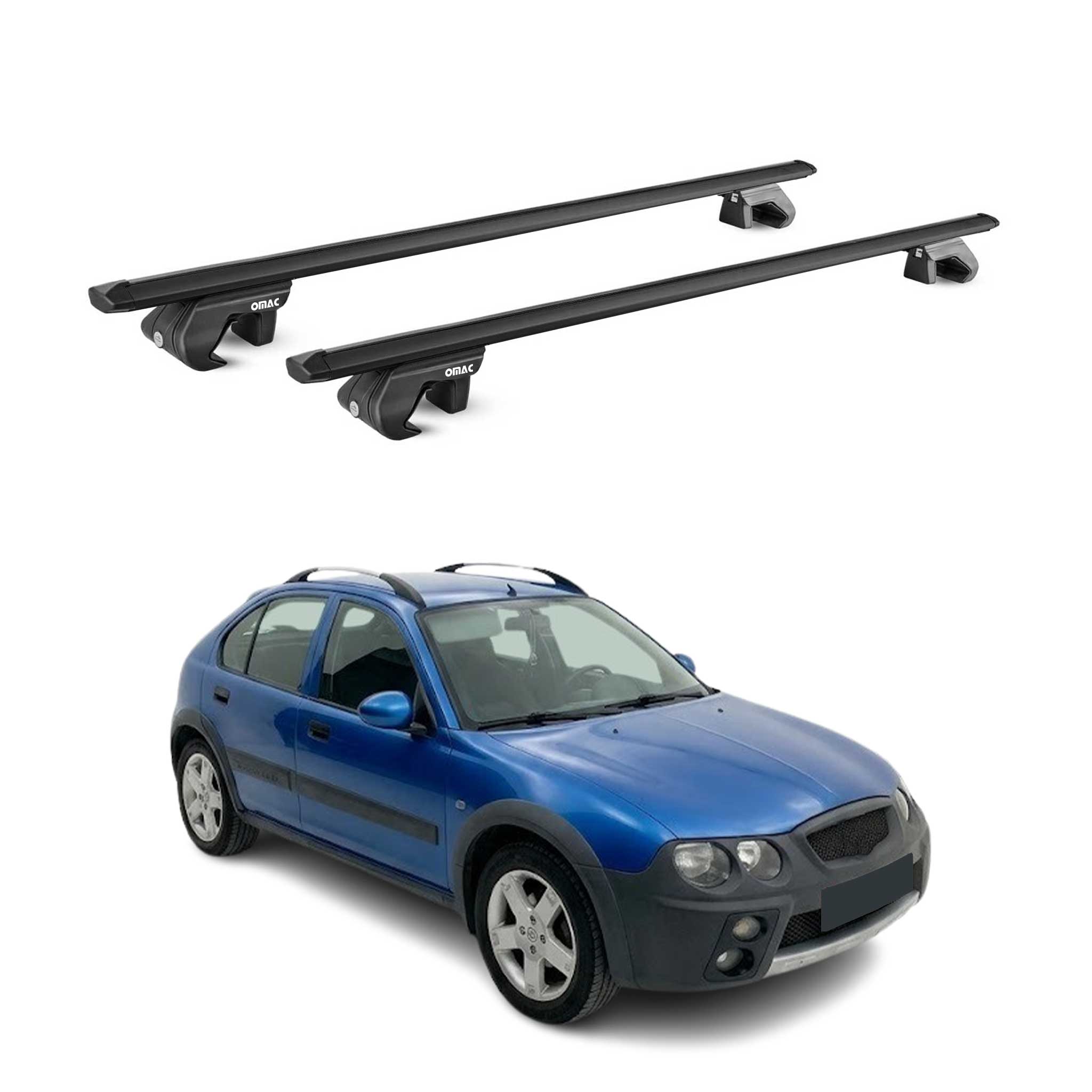Barres de toit transversales pour Rover 25 Streetwise 2003-2005 Alu Noir ABE
