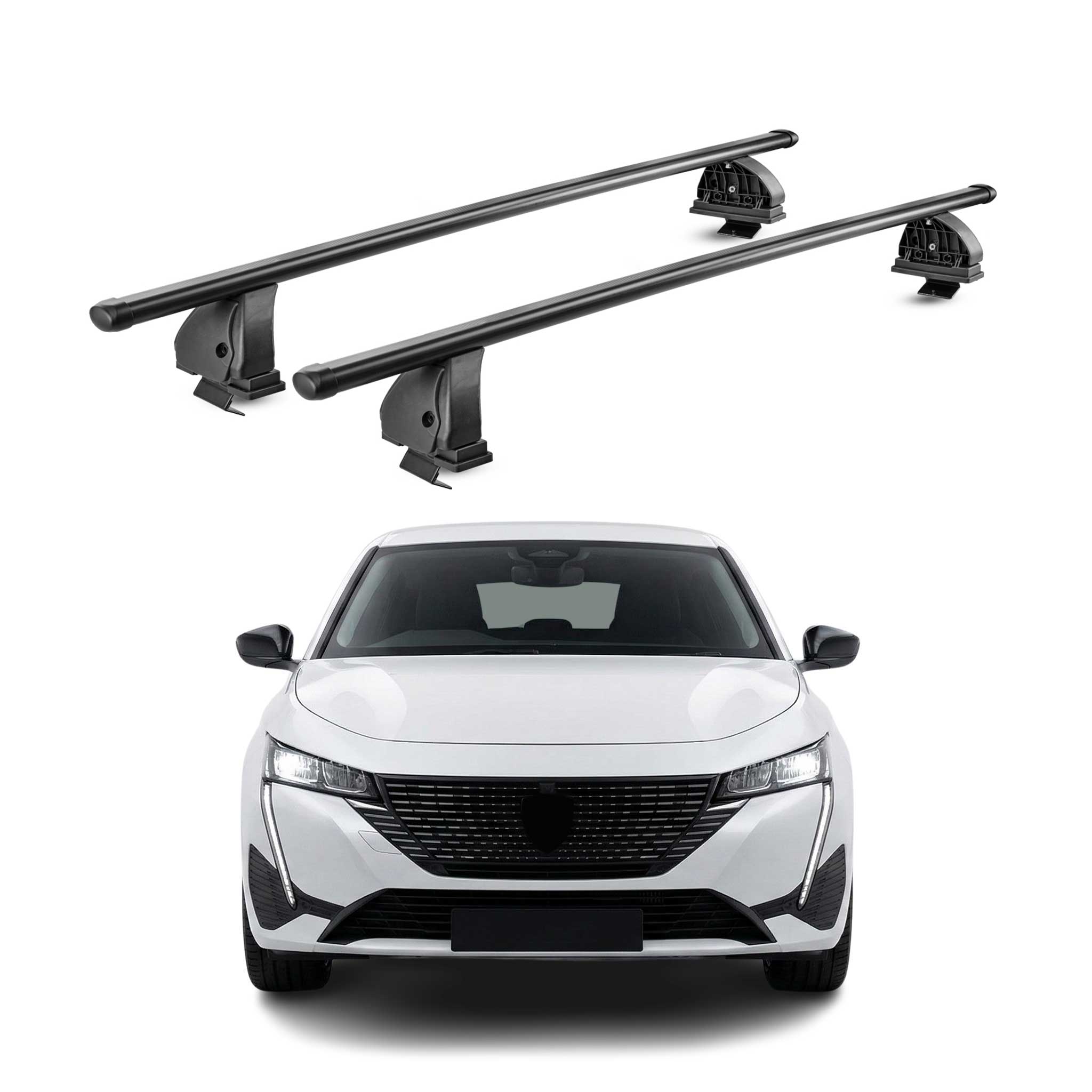 Barres de toit transversales acier pour Peugeot 308 III HB Break 2021-2026 Noir