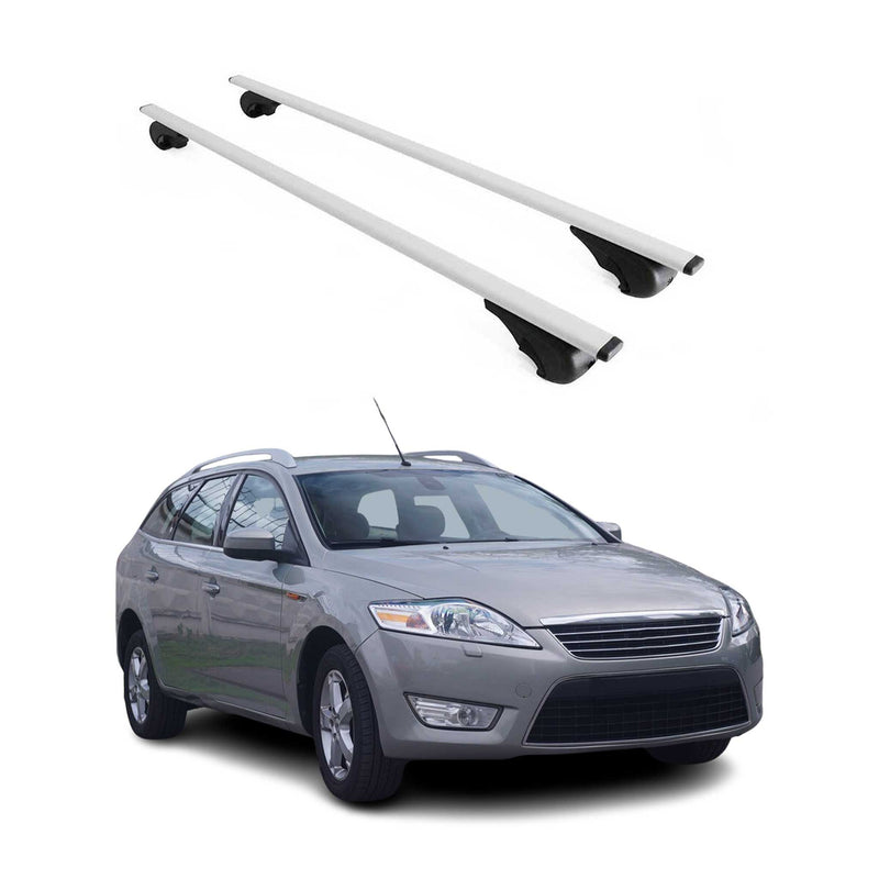 Barres de toit Transversales pour Ford Mondeo mk4 Turnier 2007-2010 Fer Argent