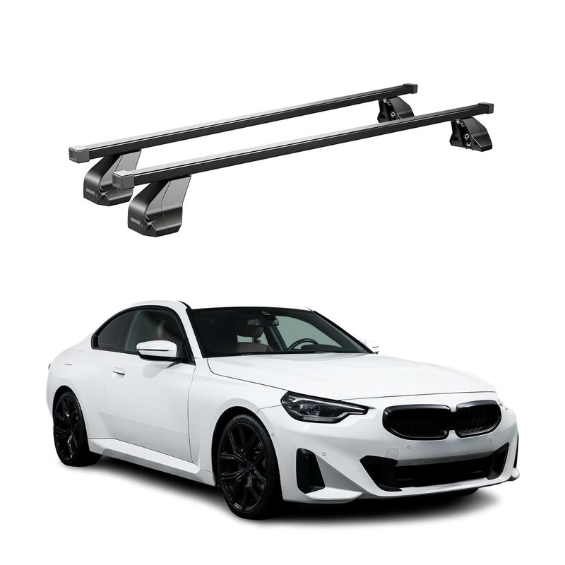 Barres transversales Menabo pour BMW Série 2 G42 G87 Coupé 2021-2025 inox Noir