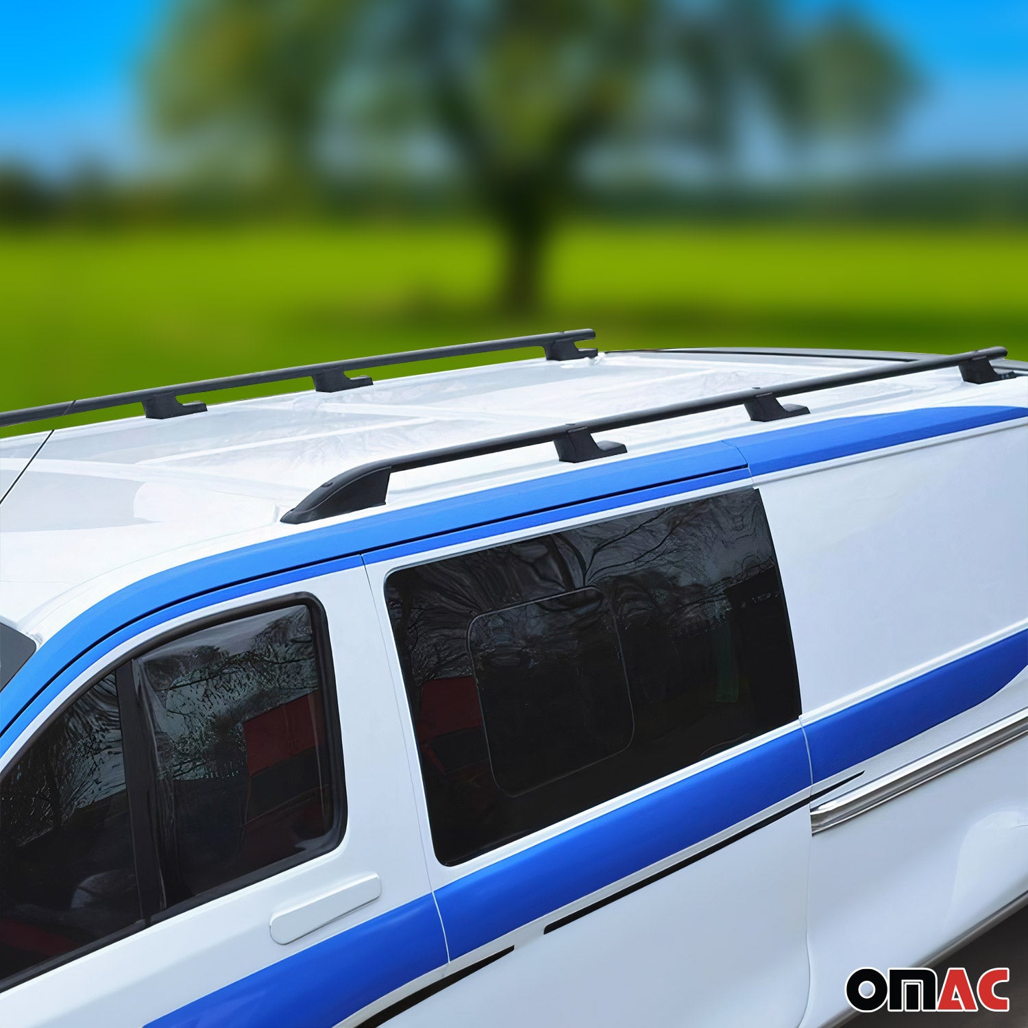 Barres de toit longitudinales pour Ford Transit 2015-2026 Long Aluminium Noir