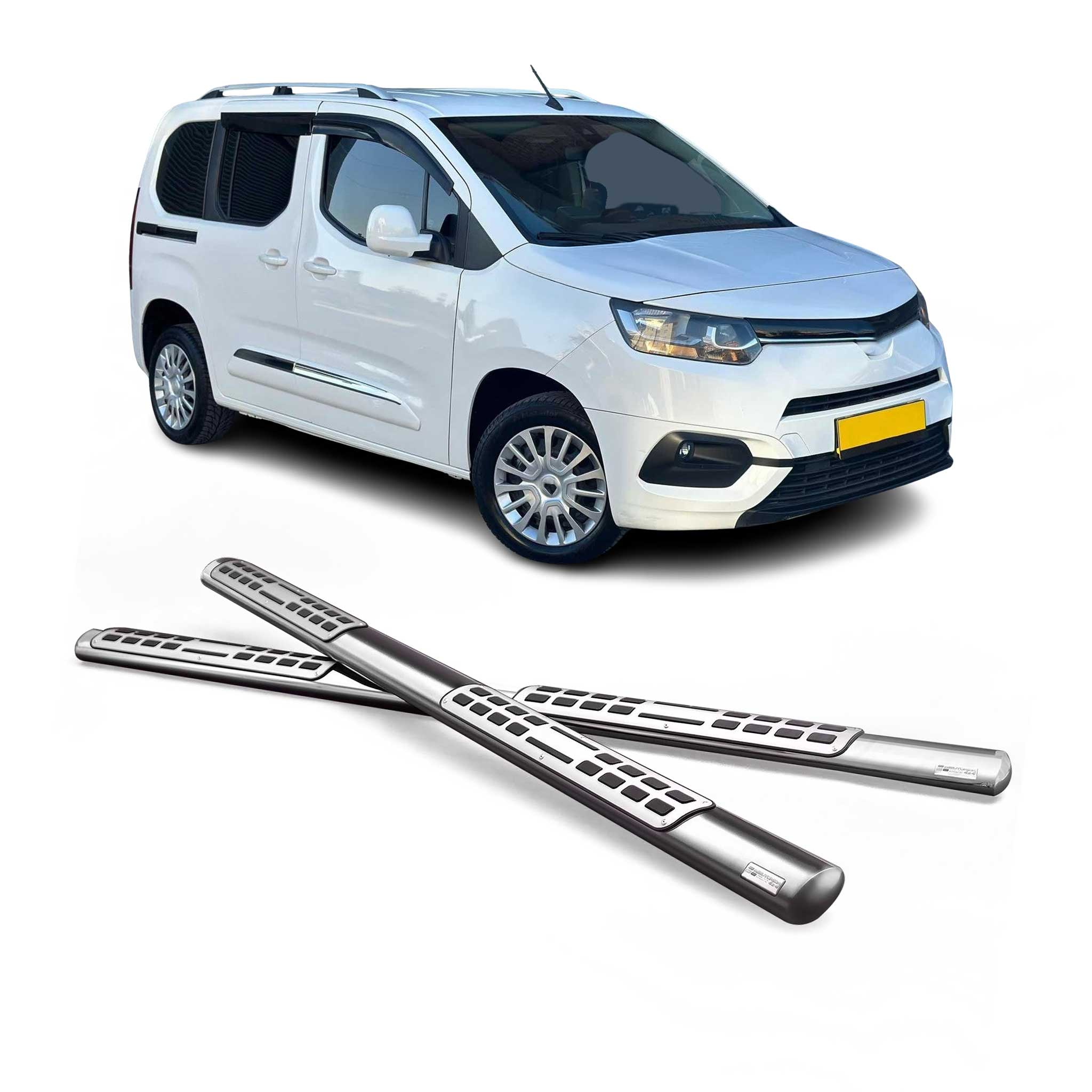 Marchepieds Latéraux pour Toyota Proace 2016-2026 L3 Acier Inoxydable Argent