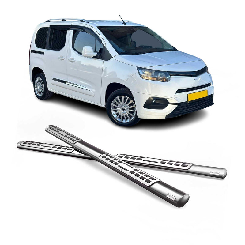 Marchepieds Latéraux pour Toyota Proace 2016-2025 L3 Acier Inoxydable Argent