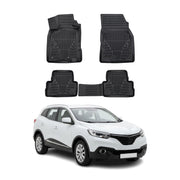 Tapis de sol pour Renault Kadjar 2015-2022 Noir 3D en Caoutchouc TPE 4Pcs
