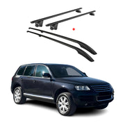 KIT Barres de toit trans+long pour VW Touareg 2002-2010 Alu Noir