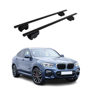 Barres de toit Transversales pour BMW X4 G02 2018-2025 Acier Noir 2Pcs