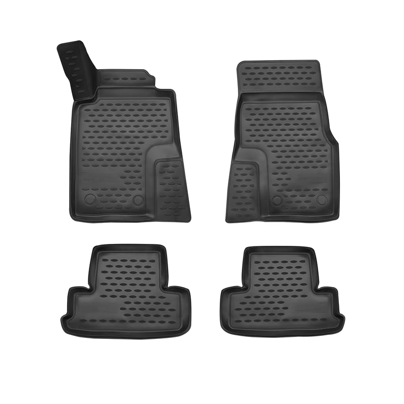 Tapis de sol pour Ford Mustang 2010-2013 en caoutchouc TPE 3D Noir 4Pcs