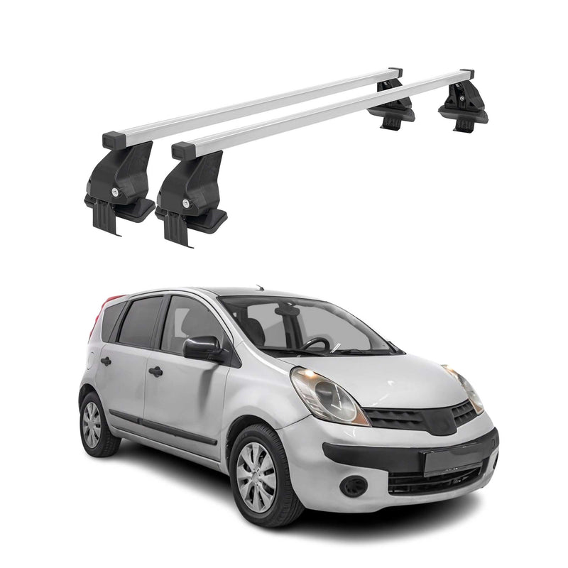 Barres de toit transversales pour Nissan Note 2004-2012 Acier Gris