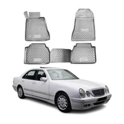 Tapis de sol pour Mercedes Classe E W210 1995-2002 en caoutchouc TPE 3D Gris 4x