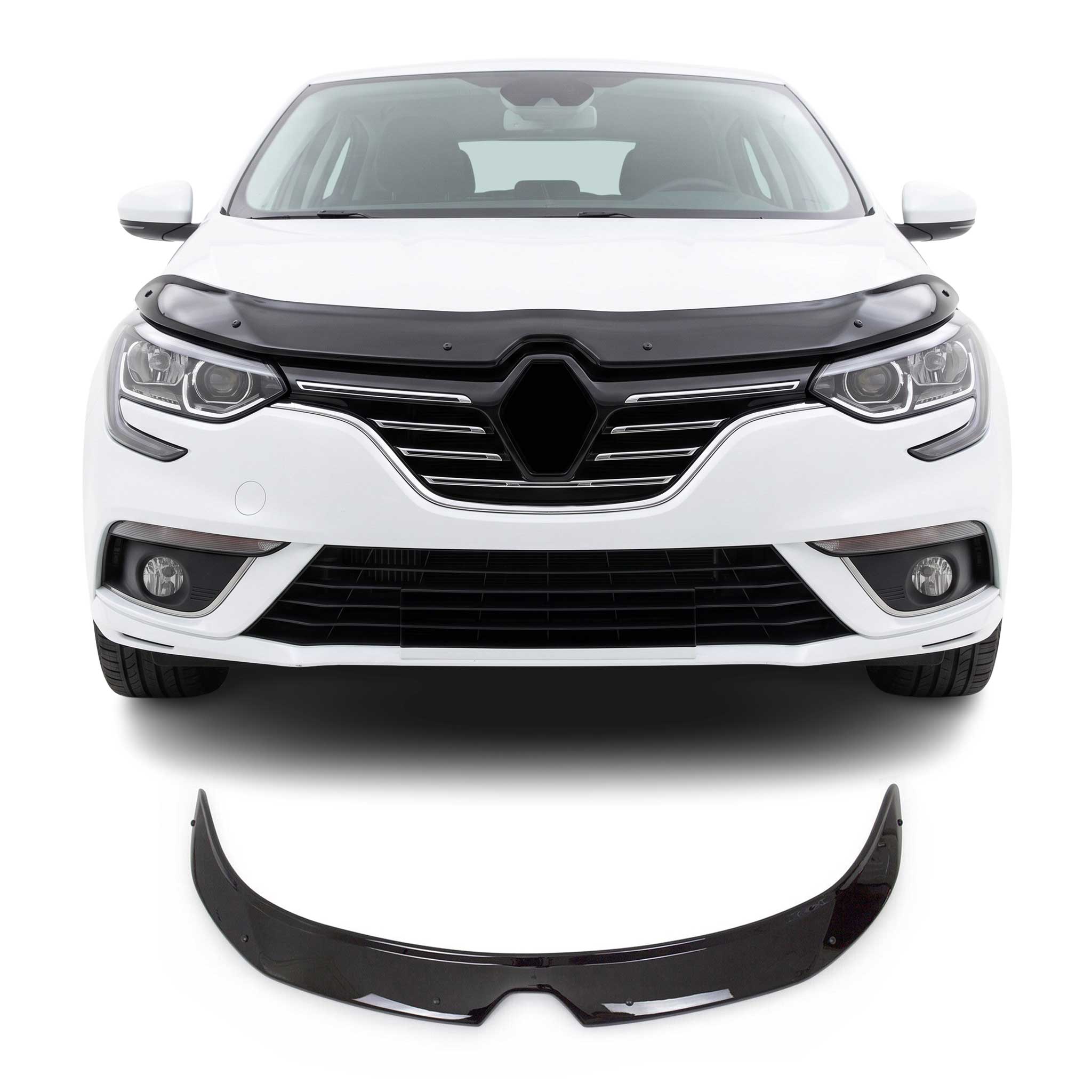 Déflecteur de Capot pour Renault Megane IV 2016-2022 Berline Acrylique Noir