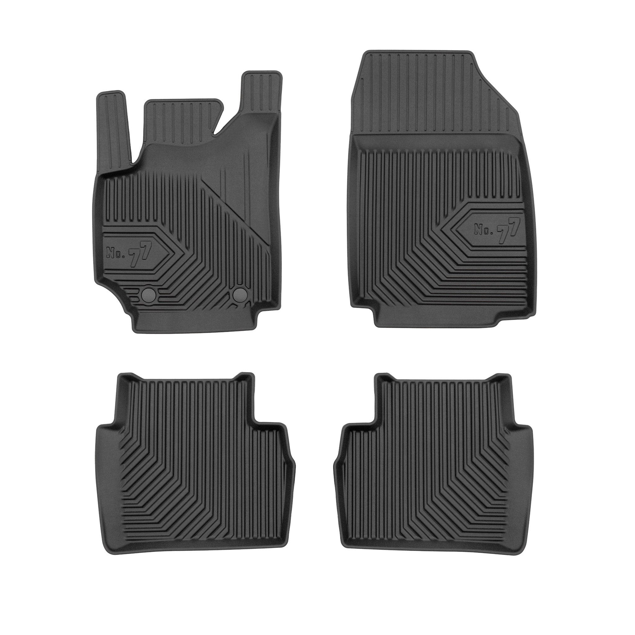 Tapis de Sol de Voiture pour Fiat Croma 2005-2011 TPE Antidérapant Noir 4Pcs