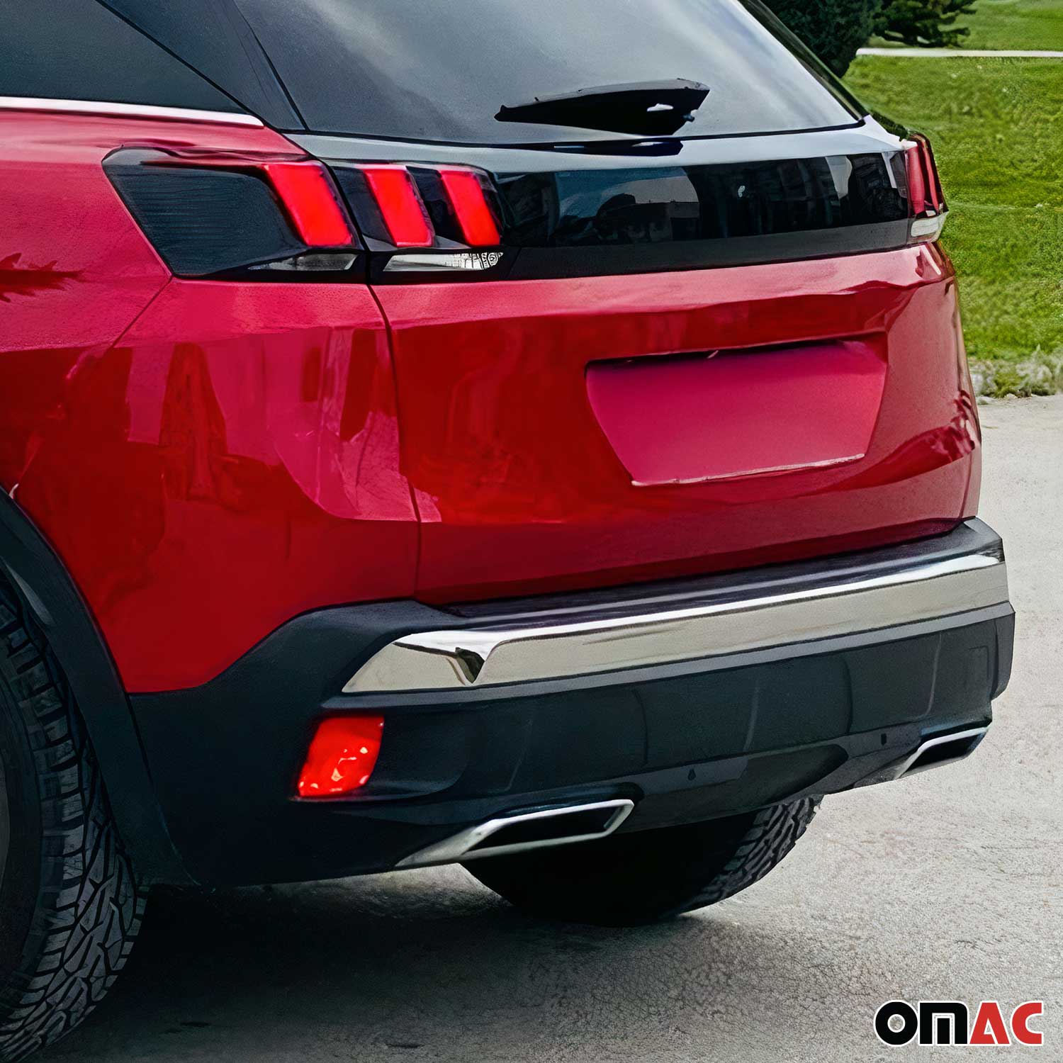 Cadre d'échappement pour Peugeot 3008 2016-2020 ABS Chrome Brillant 2Pcs