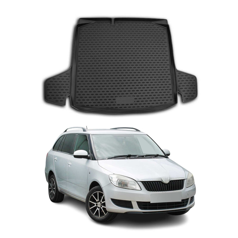 Tapis de Coffre pour Skoda Fabia 2007-2014 Noir TPE