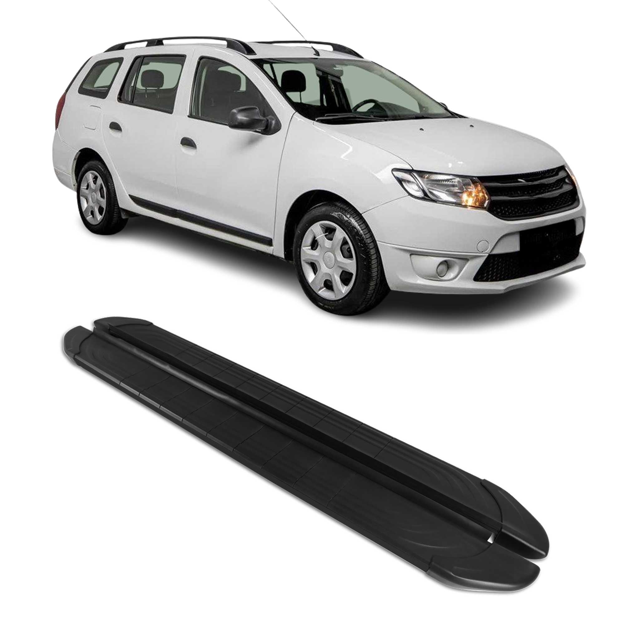 Marchepieds Latéraux pédale pour Dacia Logan 2013-2020 2Pcs Aluminium Noir