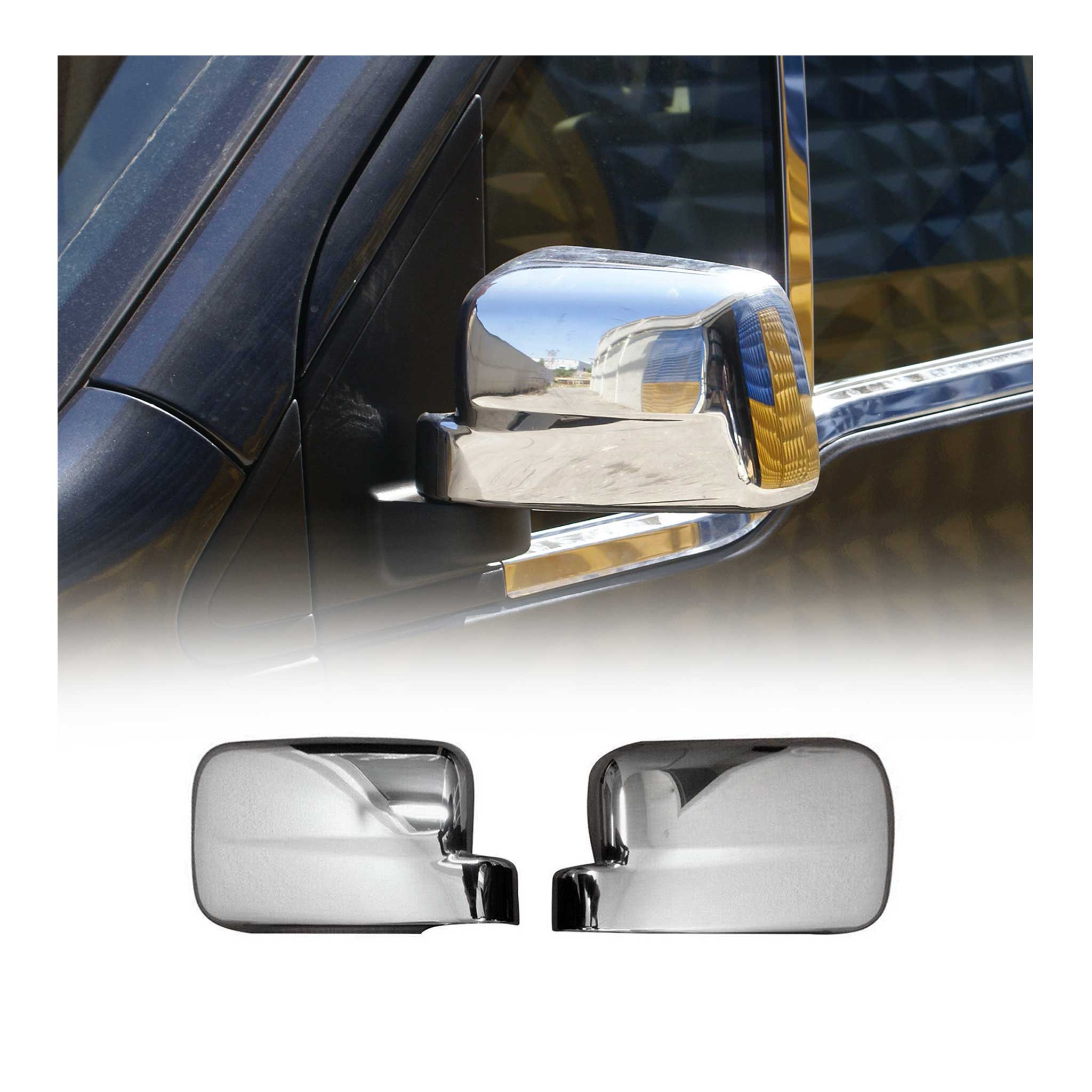 Coques de Rétroviseurs pour Ford Transit Tourneo Connect 2009-2014 Acier Argent