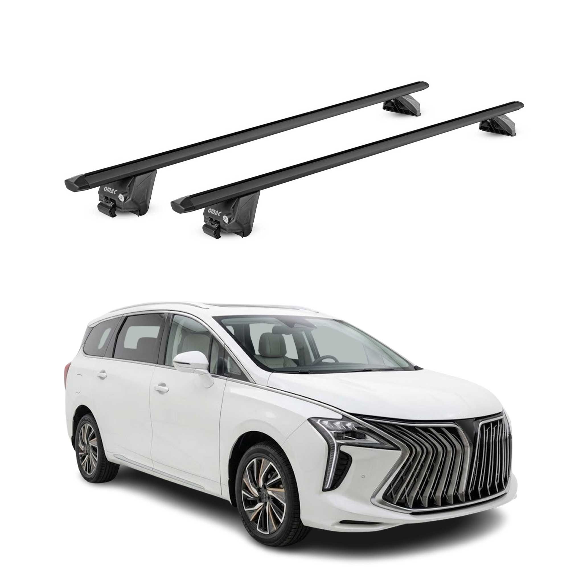 Barres de toit transversales pour Forthing U-Tour 2022-26 Alu Noir 2 pièces ABE