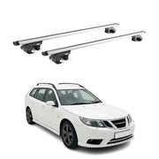 Barres de toit transversales ABE pour Saab 9-3X 2009-2013 Aluminium Gris 2x