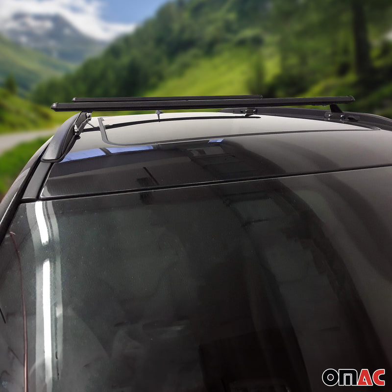 Barres de toit transversales pour Jeep Compass 2018-2025 Aluminium Noir