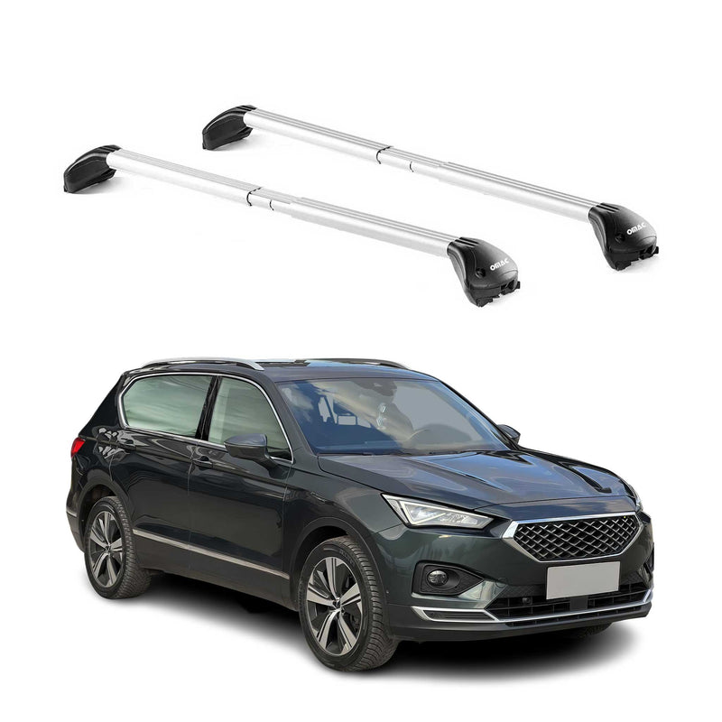 Barres de toit transversales pour Seat Tarraco 2019-2025 Gris Argenté 2x ABE