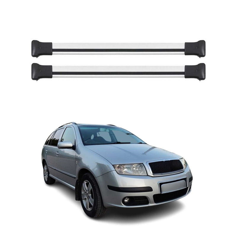 Barres de toit transversales pour Skoda Fabia SW 1999-2007 Aluminium Gris