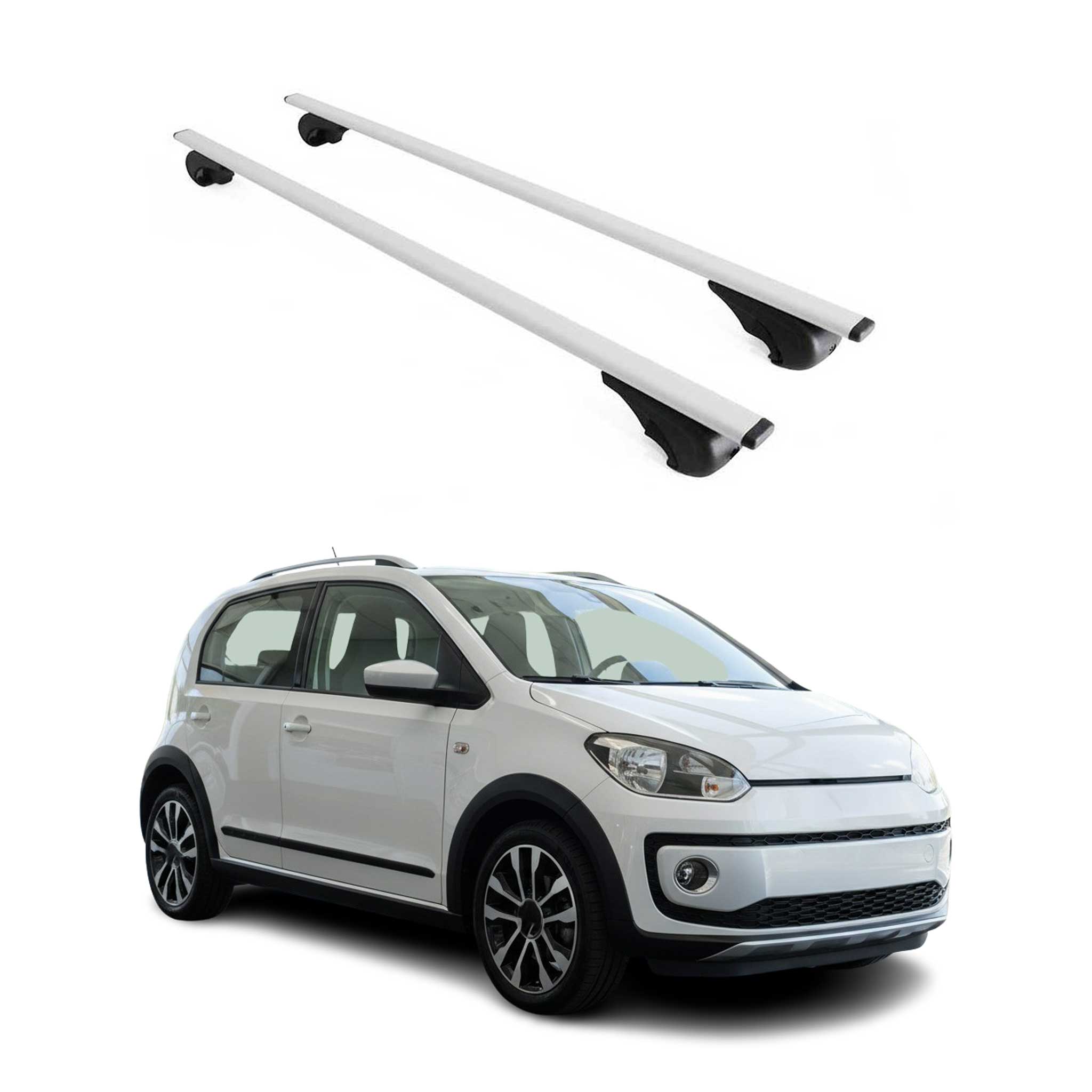 Barres de toit Transversales pour VW UP 2011-2023 Fer Argent
