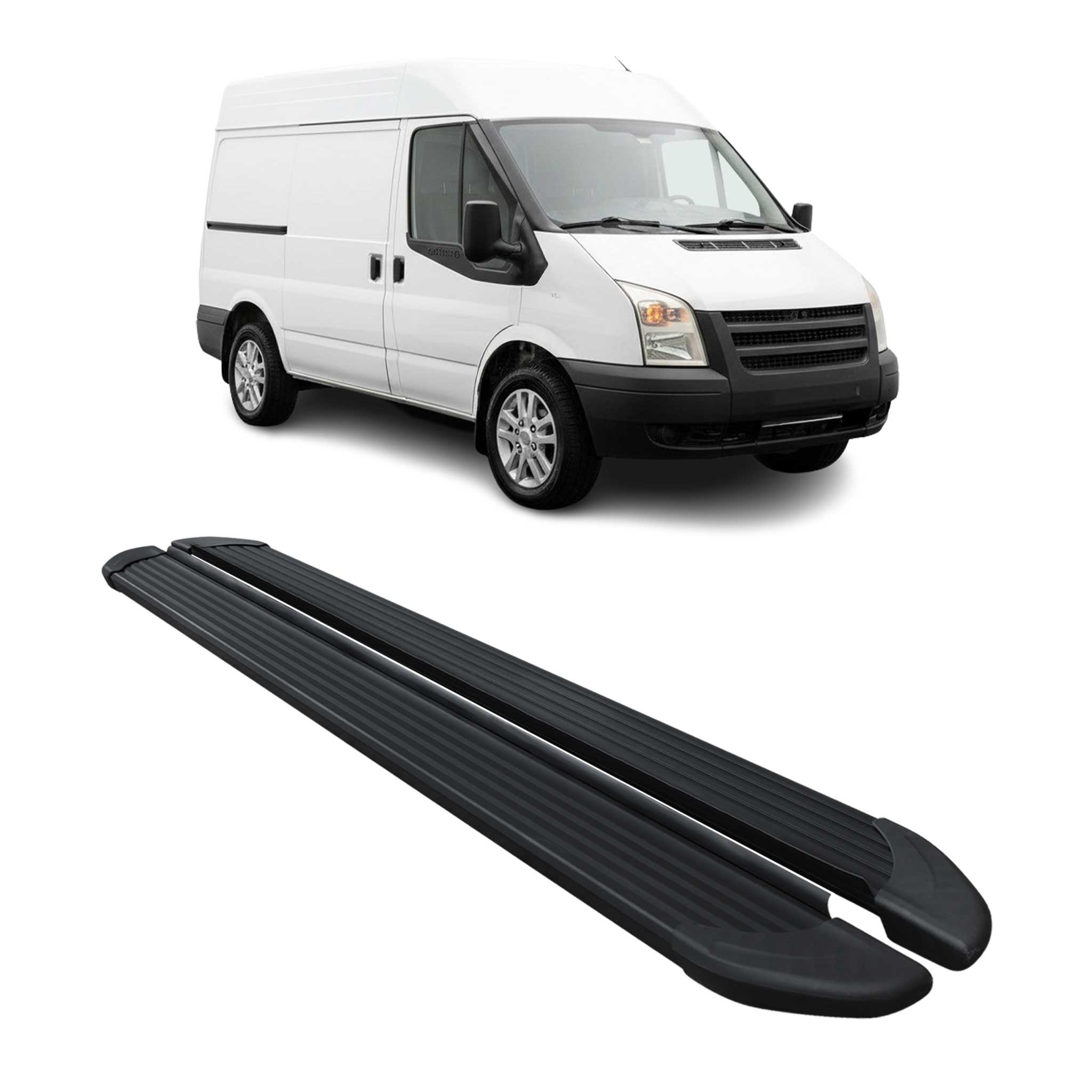 Marchepieds Latéraux pour Ford Transit 2006-2014 L1 Noir Aluminium 2Pcs