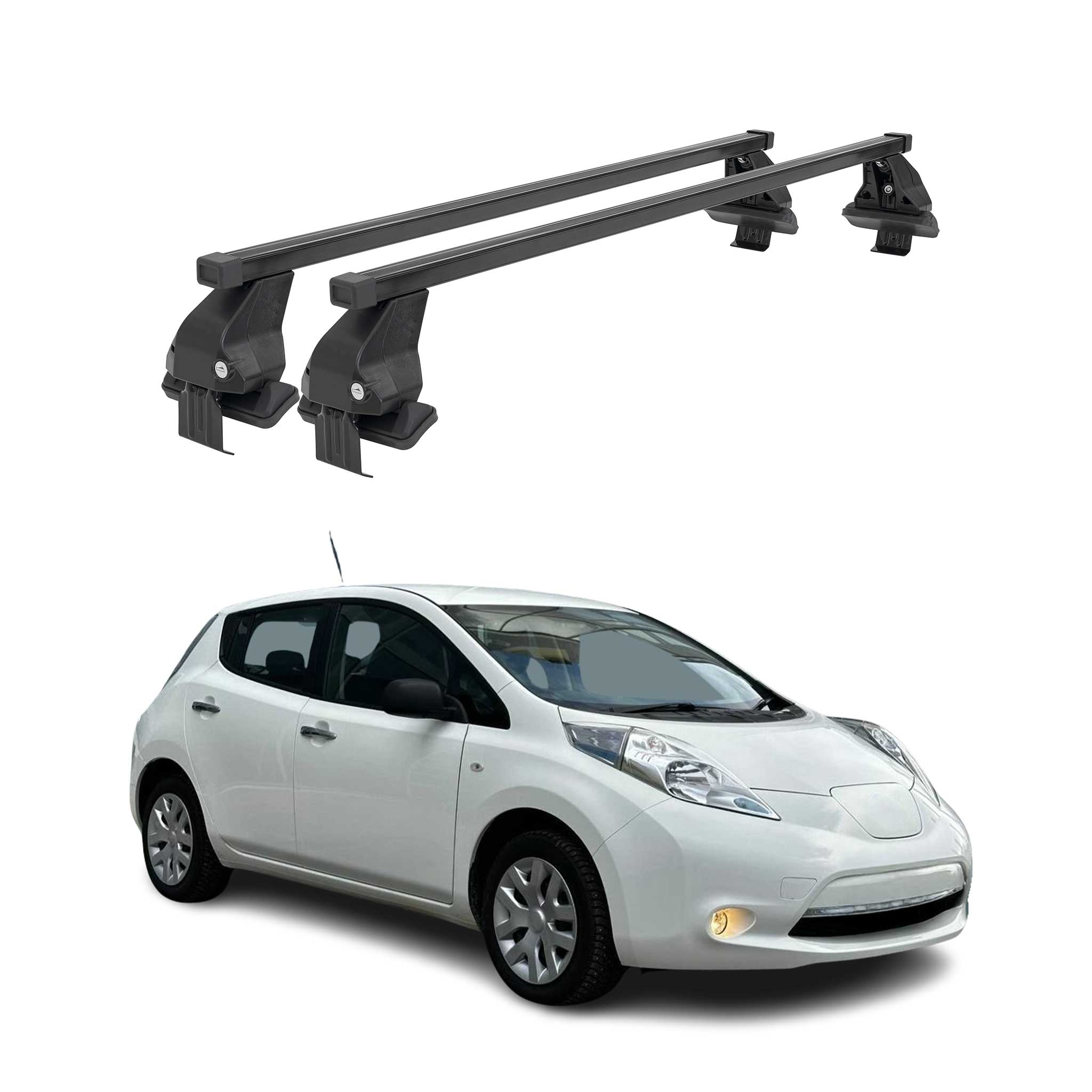 Barres Transversales Menabo pour Nissan Leaf 2010-2016 Noir