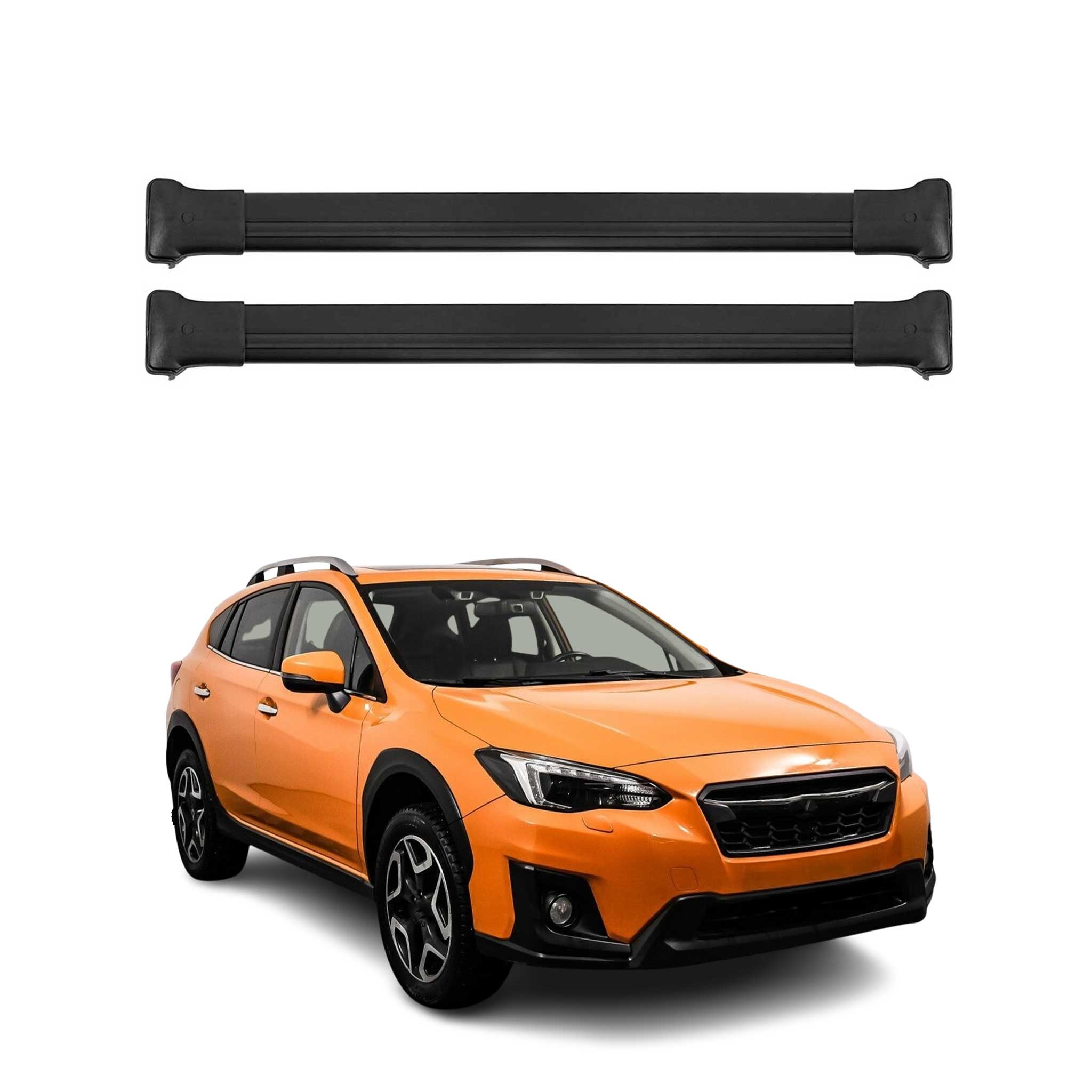 OMAC Barres de toit en aluminium pour Subaru XV mk1 2012-2017 Noir 2Pcs