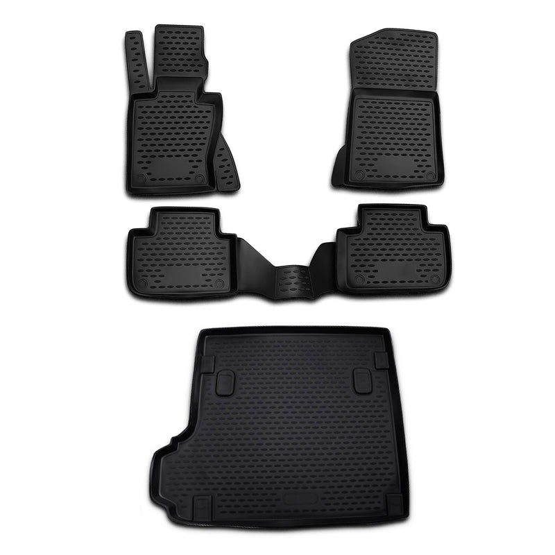 Kit Tapis de sol et coffre pour BMW X3 E83 2008-2011 en Caoutchouc TPE Noir