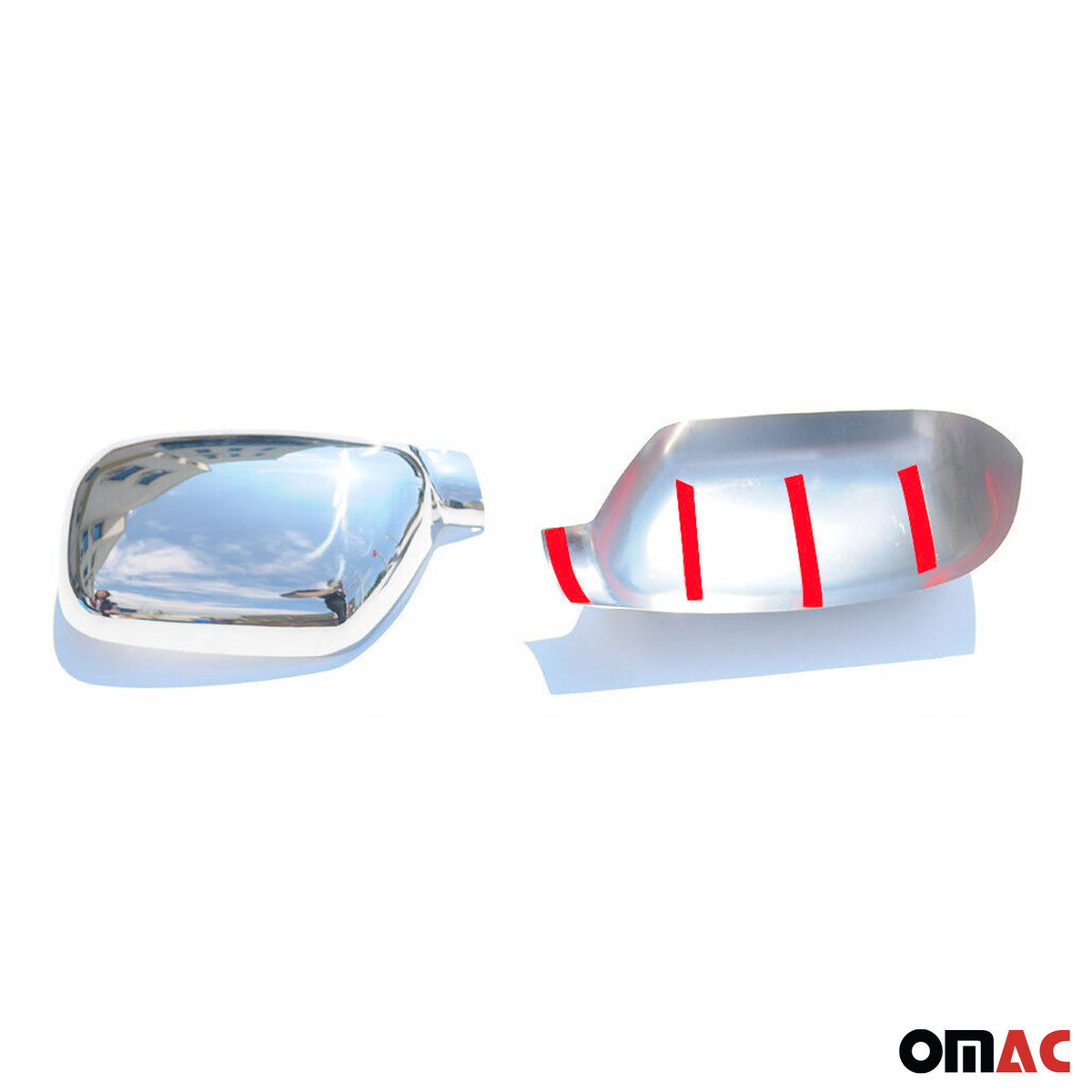 Coques de Rétroviseurs pour VW Touareg I 2002-2010 2x Acier Inox Chromé