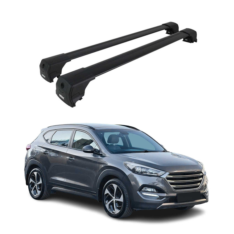 Barres De Toit Transversales pour Hyundai Tucson 3 2015-2020 Alu ABE Noir