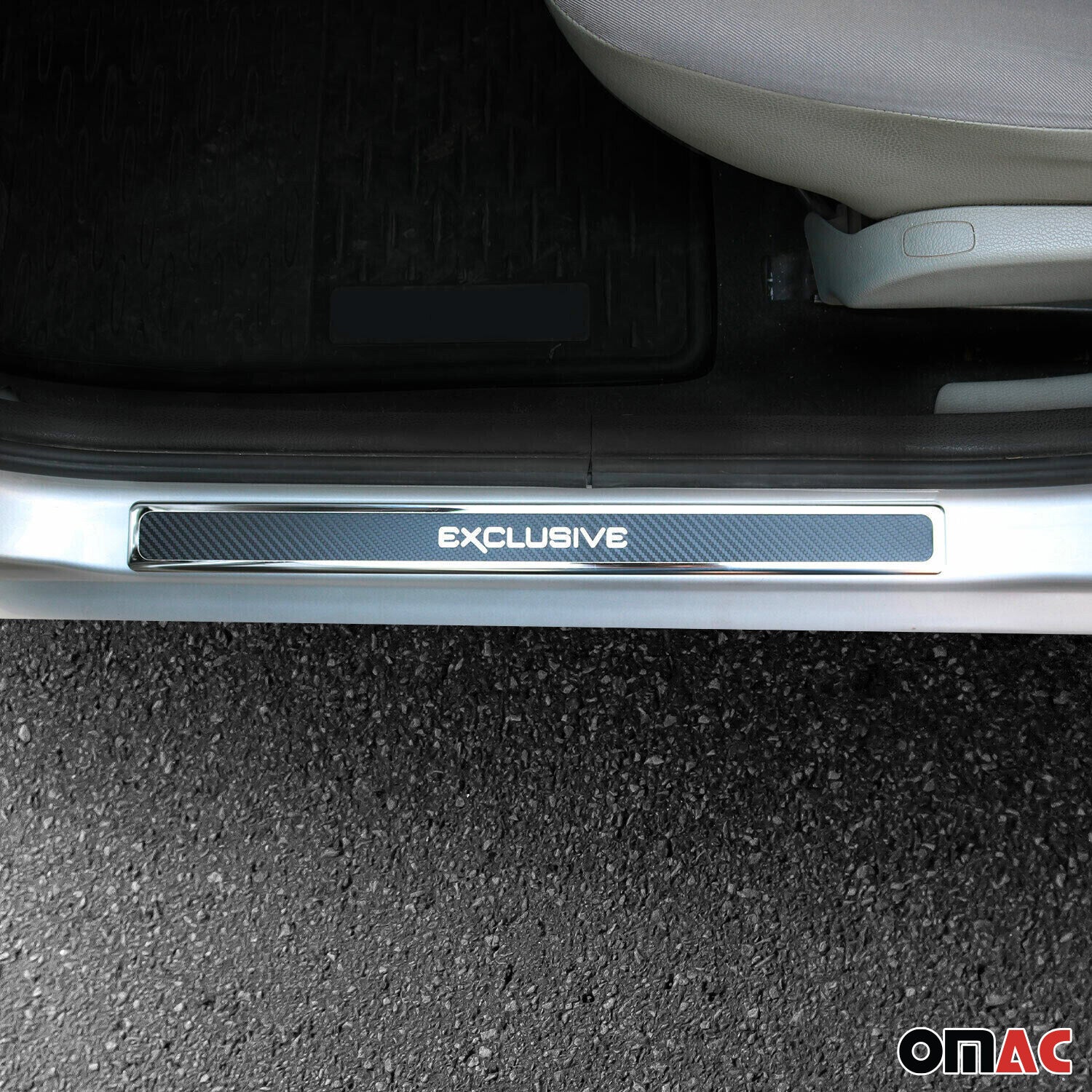 Protection Seuil de Porte Pour Skoda Rapid 2012-2019 Fibre de Carbone 4P